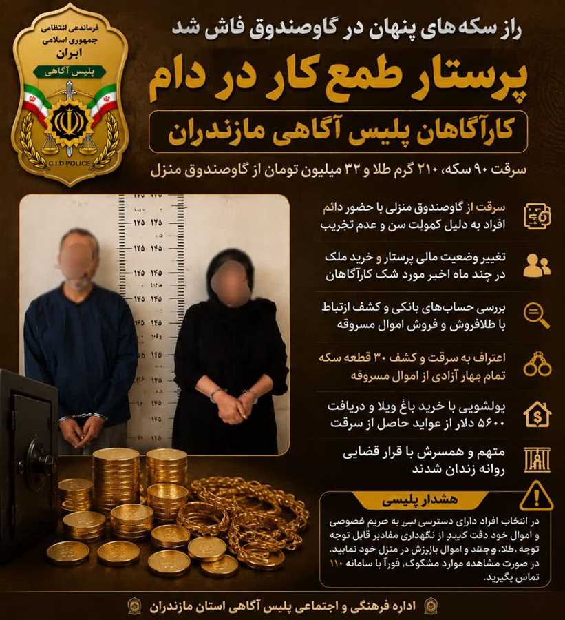 پرستار طمع‌کار در دام کارآگاهان پلیس مازندران